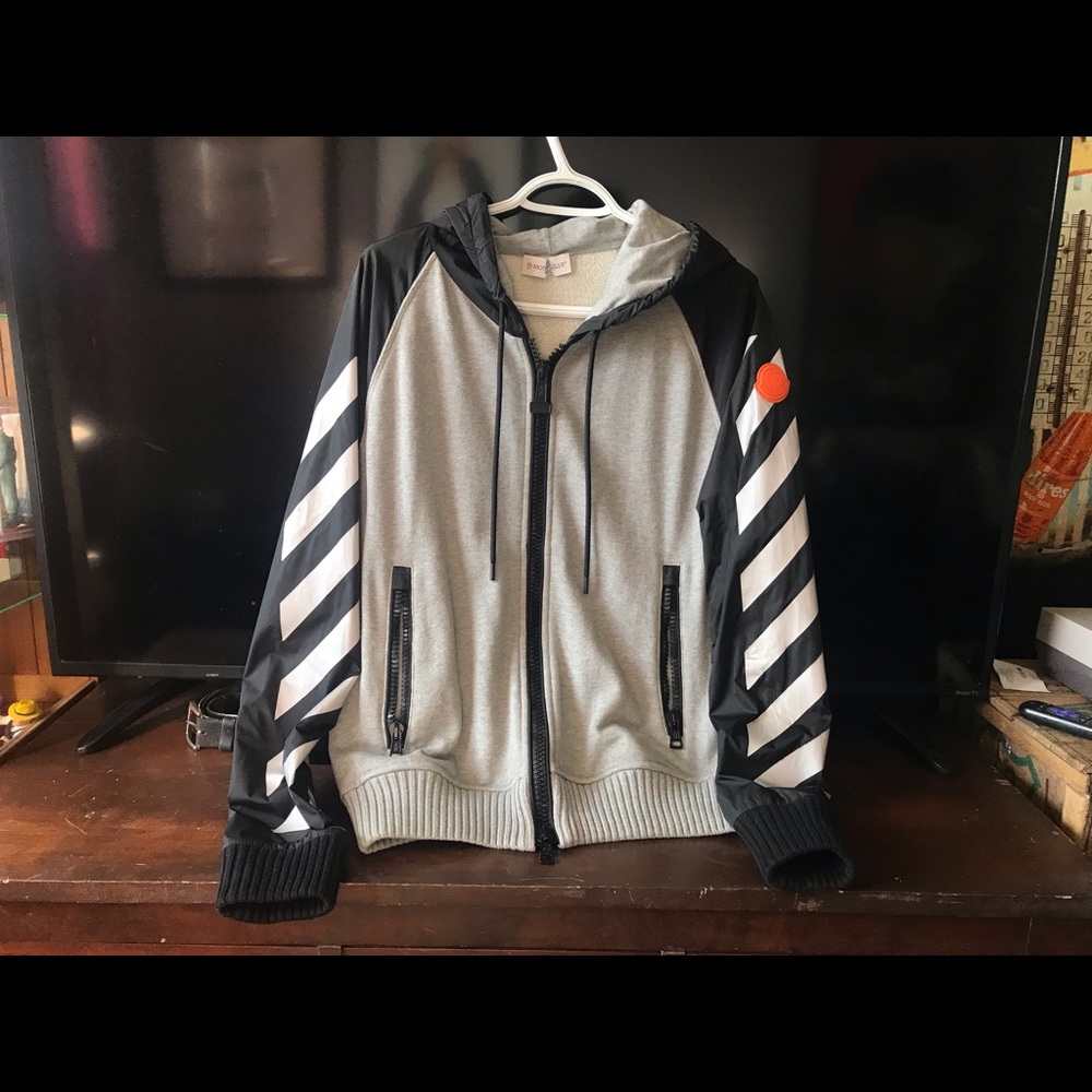 Rare Moncler x Off-white mens jacket cardigan size medium 100% authentic